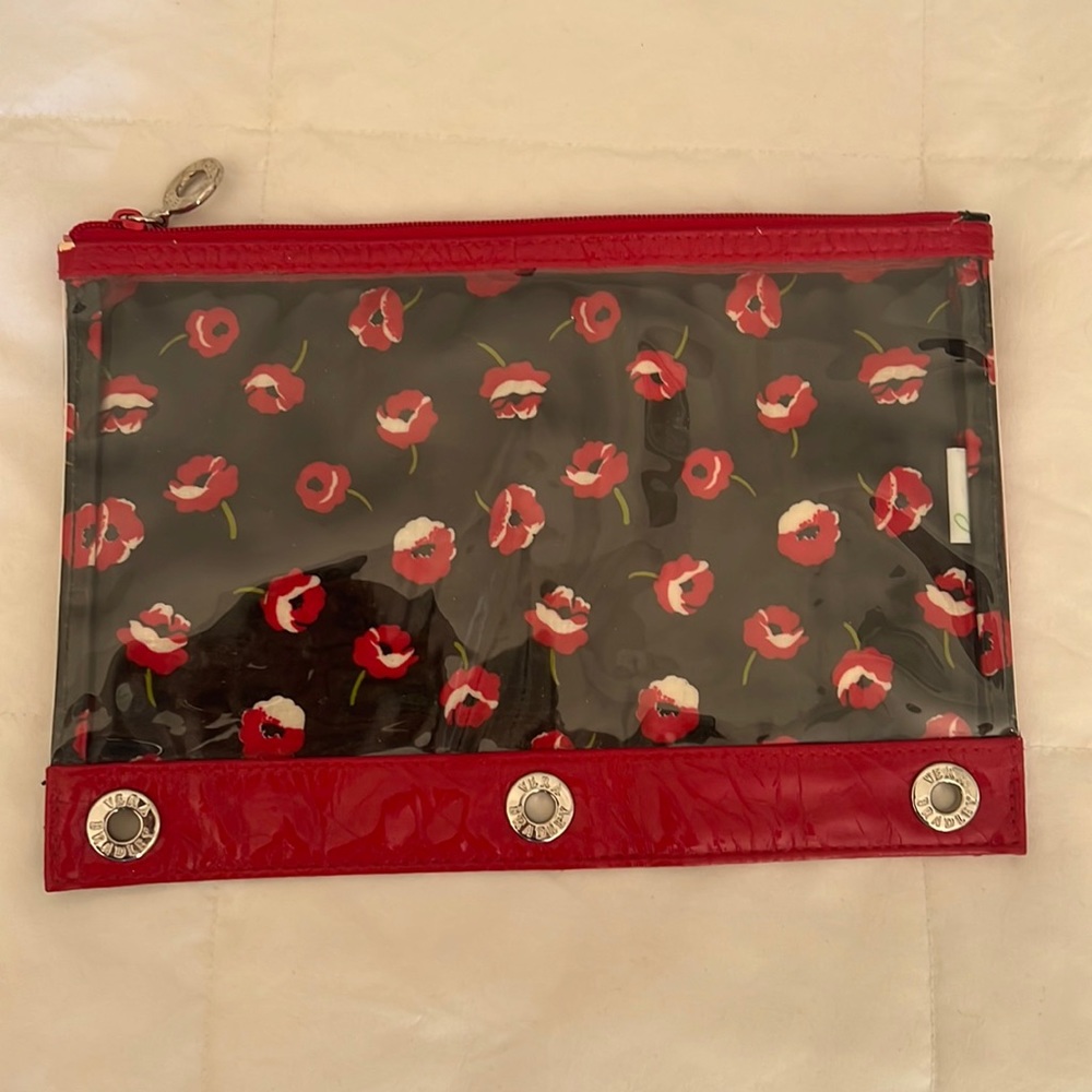 Vera Bradley pencil case zippered pouch for 3 ring binder